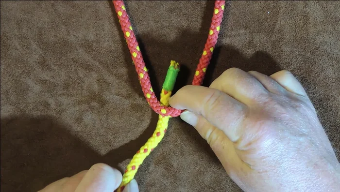 Pull enough line through to create a loop.