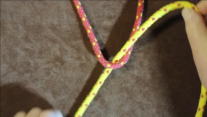 Pull enough line through to create a loop.