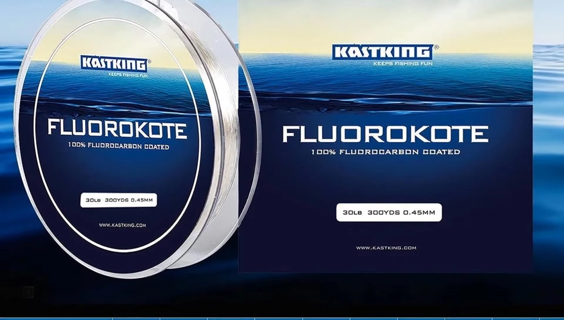 KastKing FluoroKote line being cast.