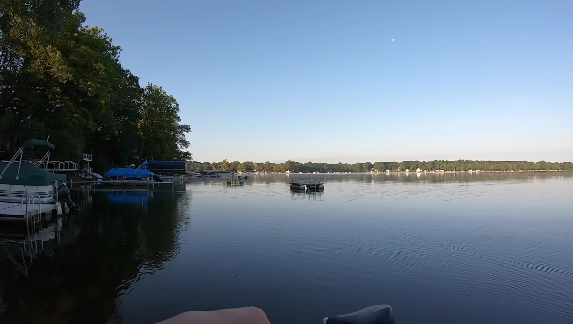 Angler demonstrating a faster retrieve over open water.