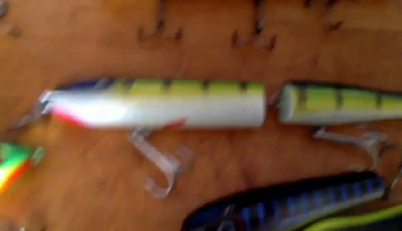 The jumbo Bumbo lure showcasing its length and unique bill design