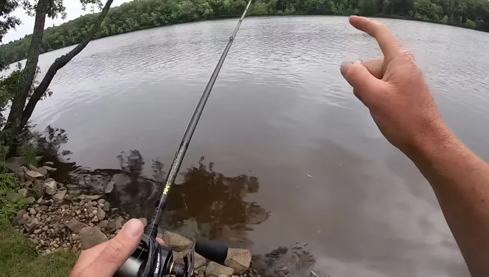 Cast out and let the jig hit the bottom.