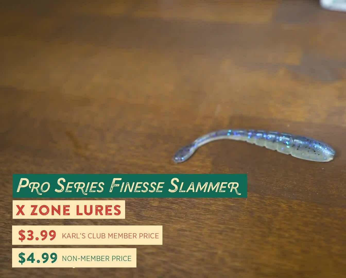 The lure showcasing its slim design.