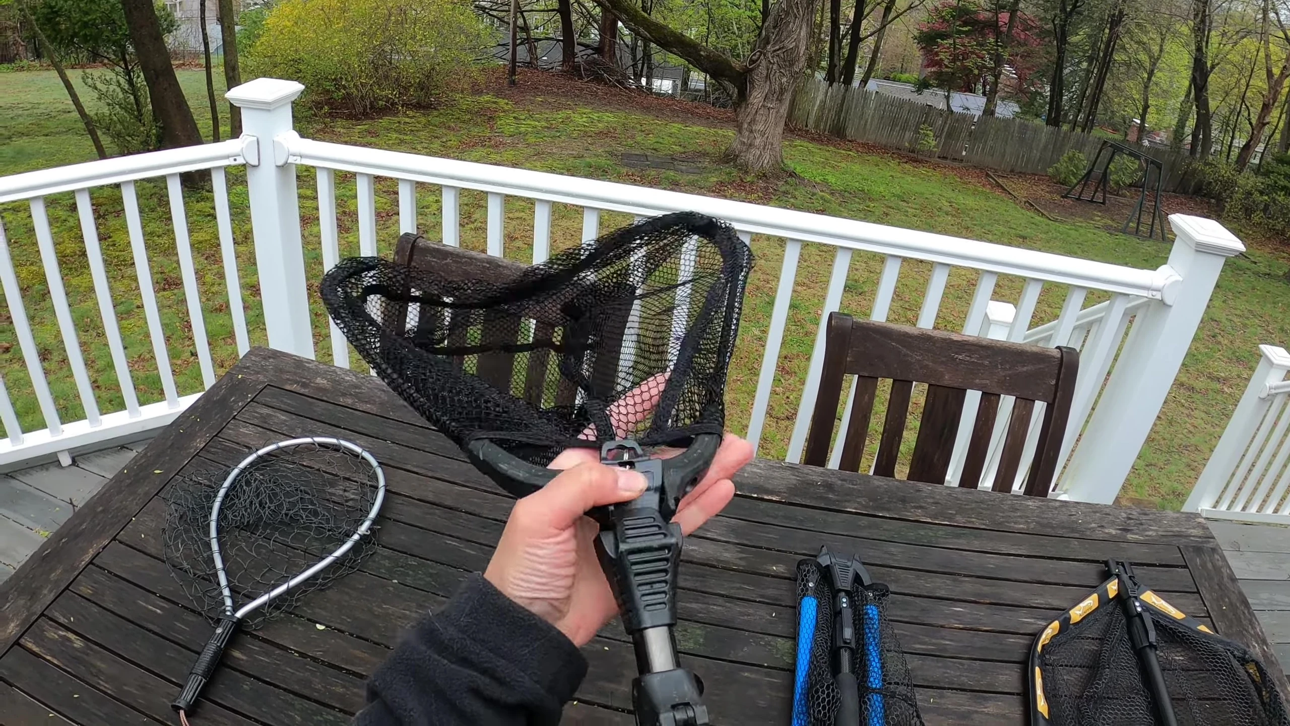 The extendable arm landing net shown fully extended
