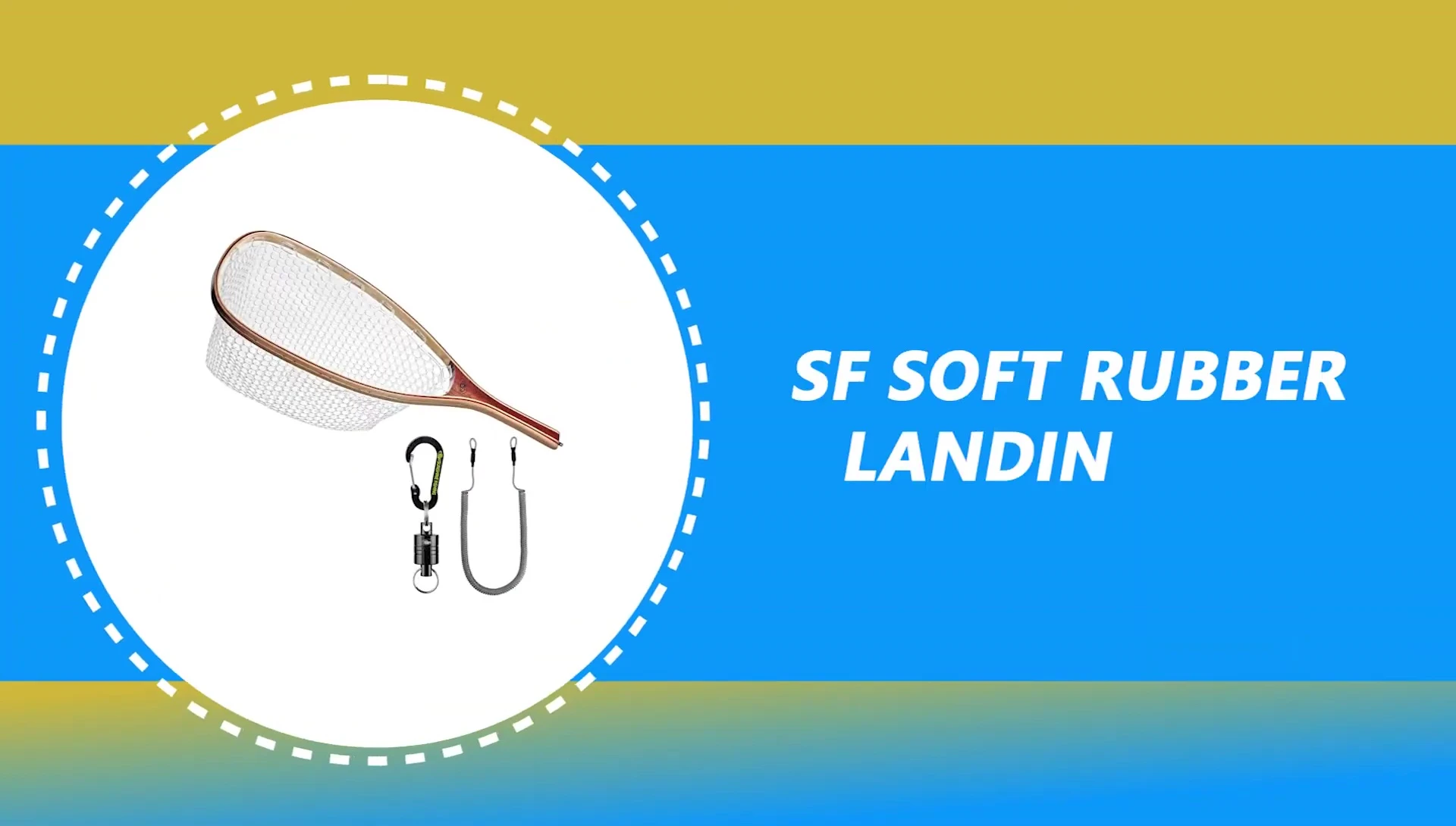 The SF Soft Rubber Landing Net showcasing its soft rubber material.