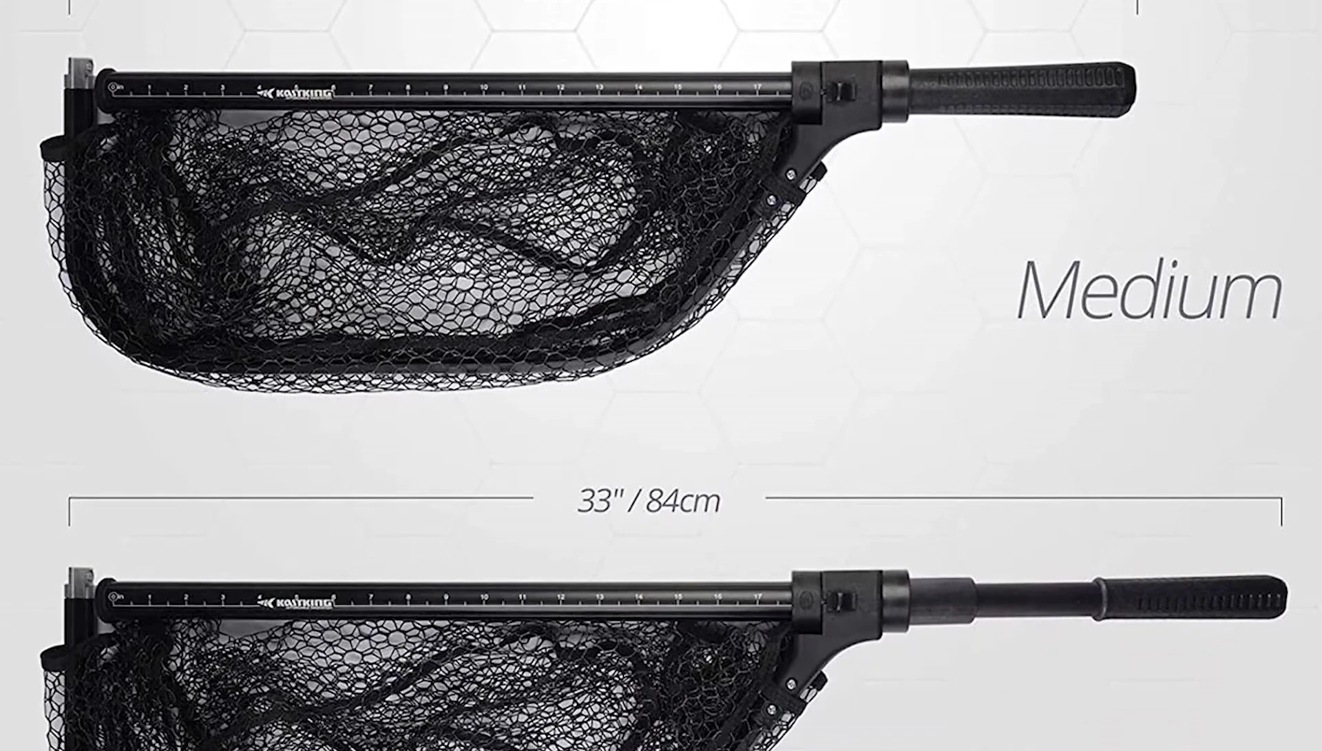 Close-up showing the aluminum handle and net frame of the Cast King net.