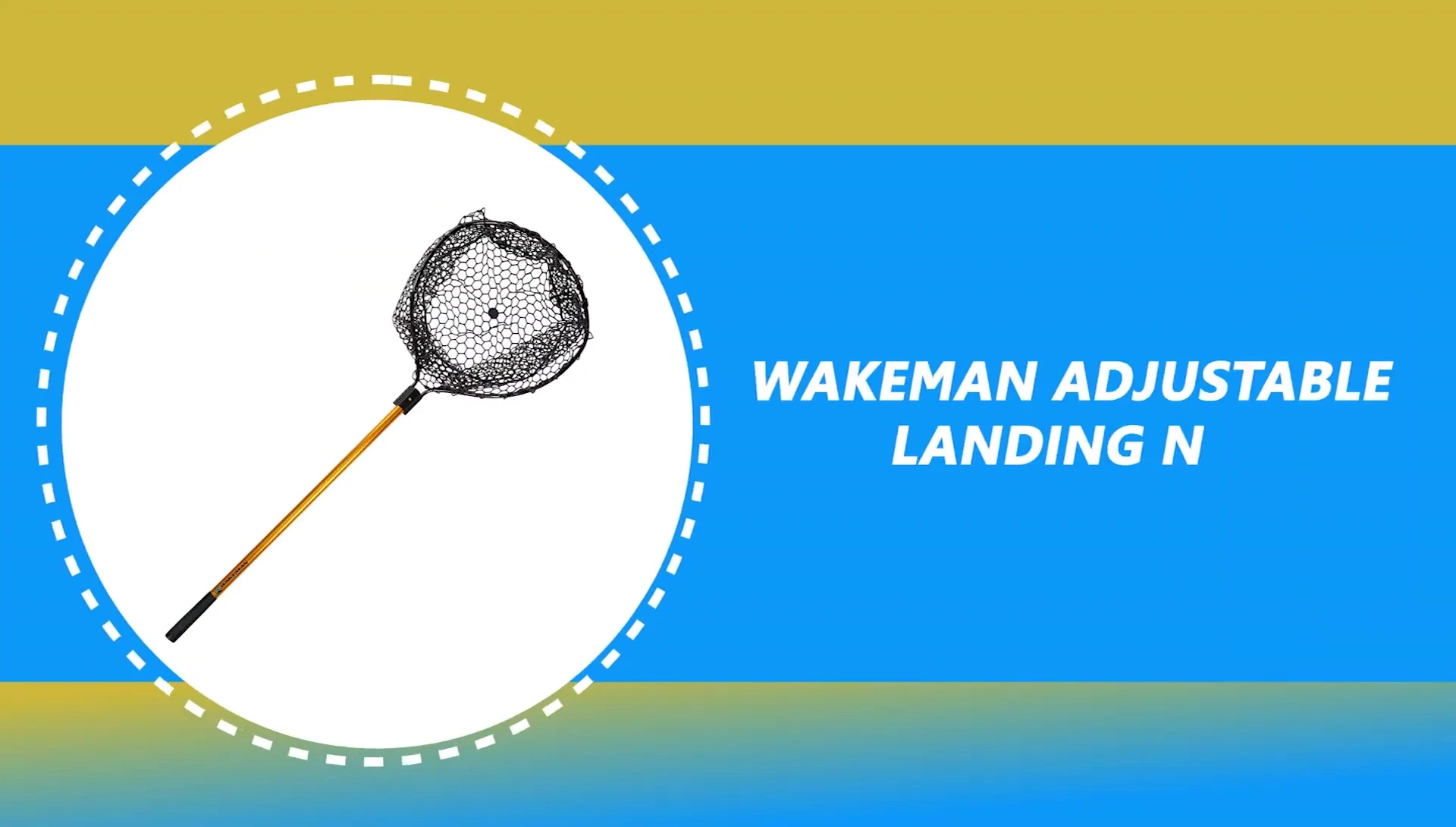 The Wakeman Adjustable Landing Net displayed, showcasing its adjustable feature.