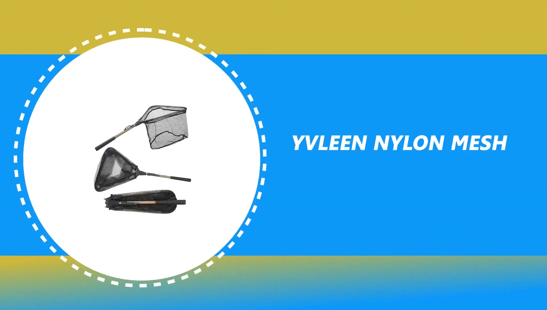 Evelyn Nylon Mesh Fishing Net showing the extending pole and folding design.