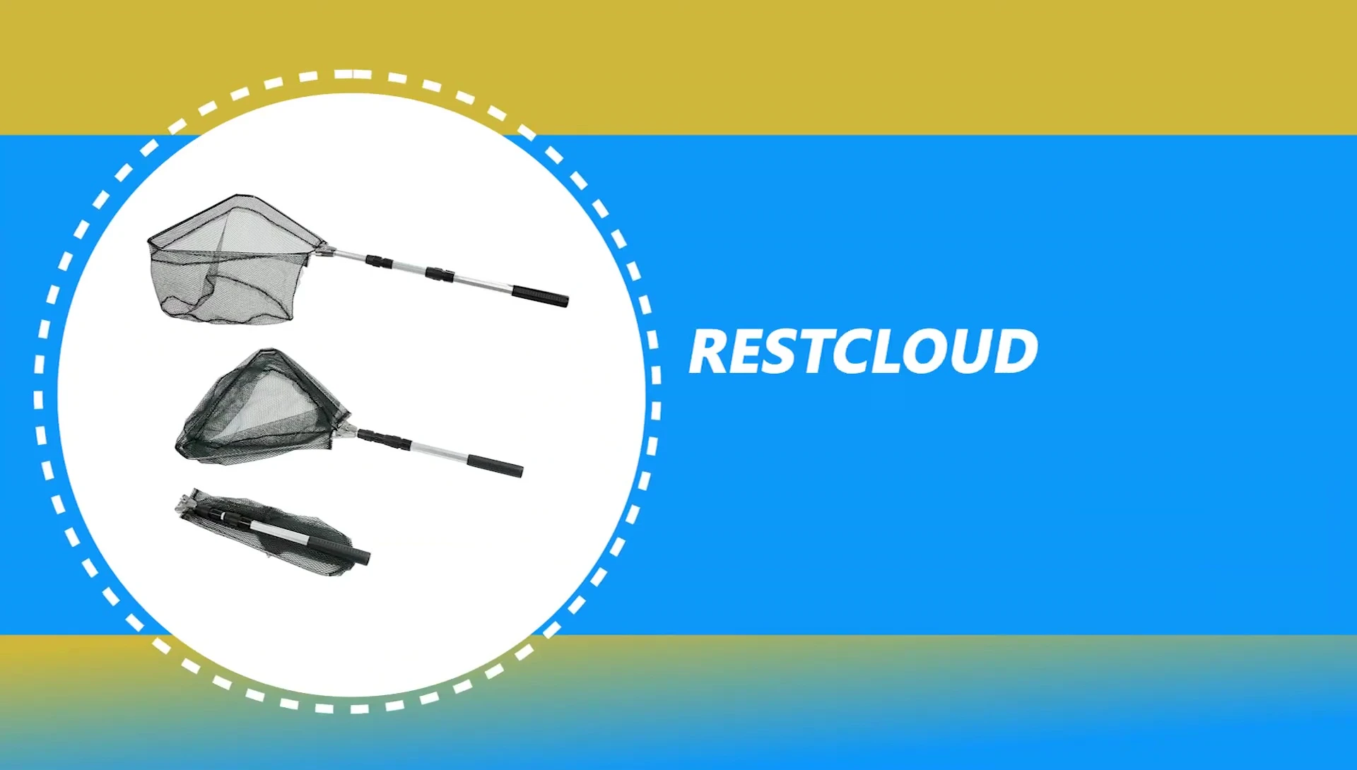 Rest Cloud Fishing Landing Net displayed, showing its telescopic handle.