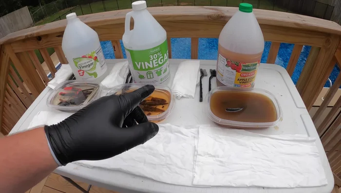 Use a bristle brush to scrub remaining rust.