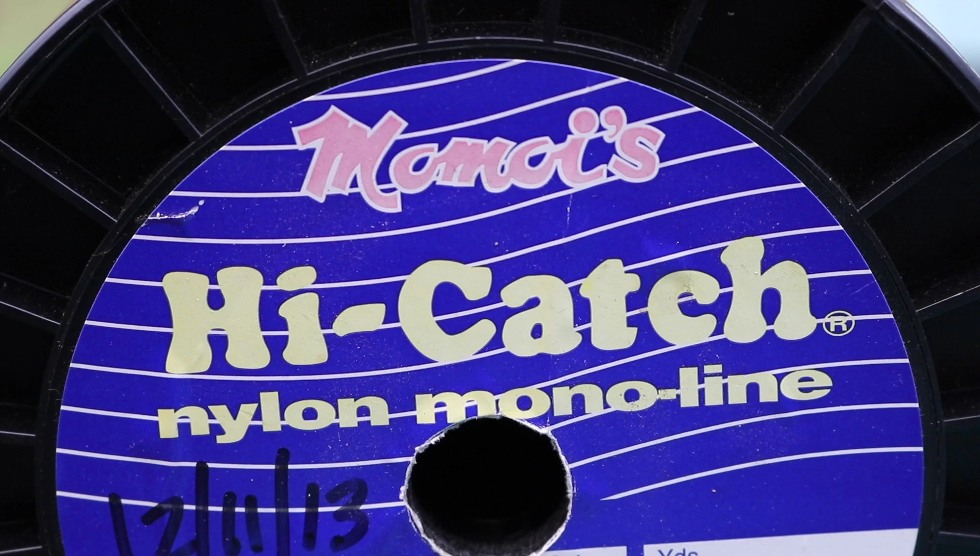 The speaker mentions years of experience using Momoi line for catfish and stripers.