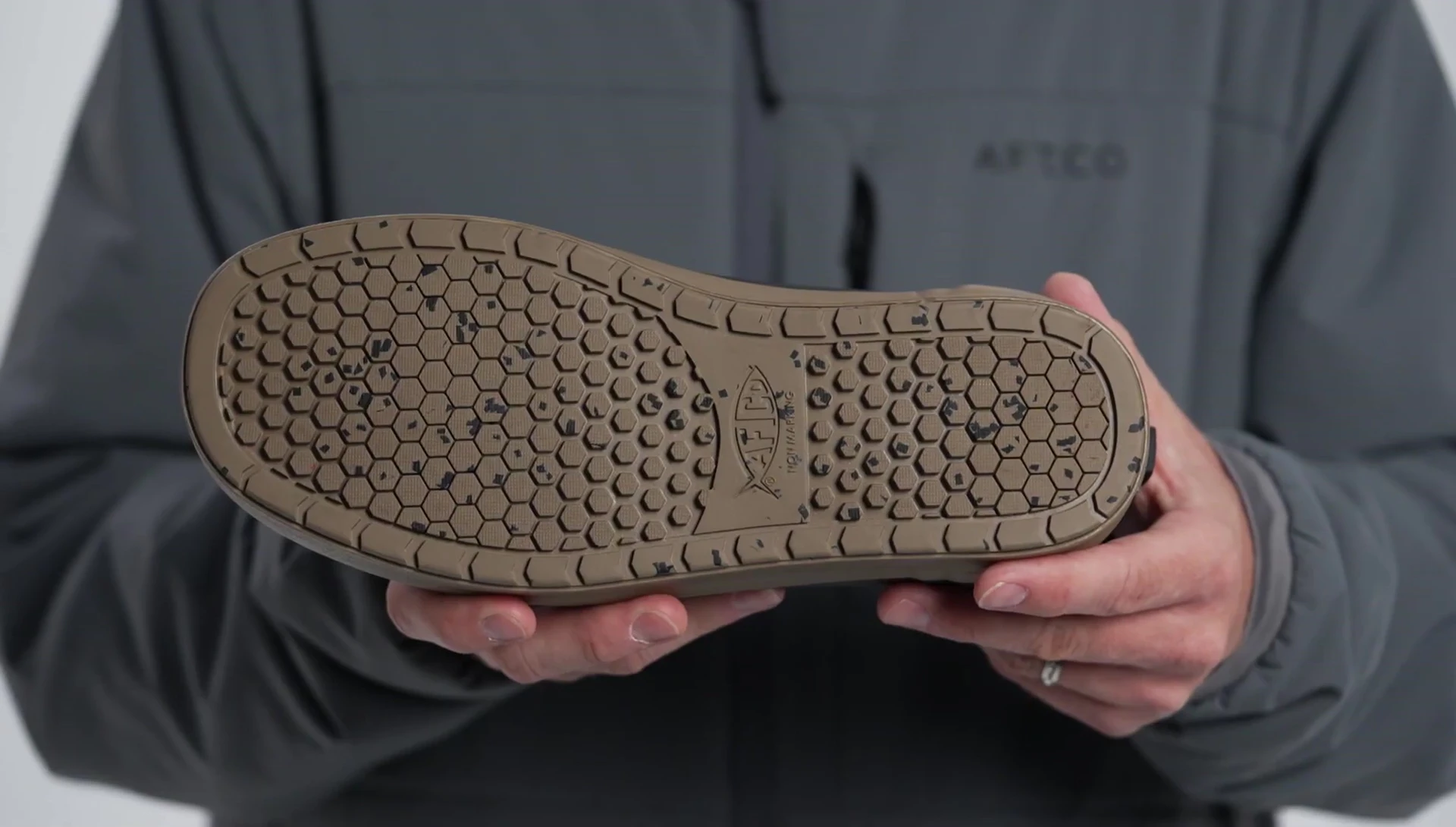 Detail of the hexatron lug pattern and siped lugs on the sole