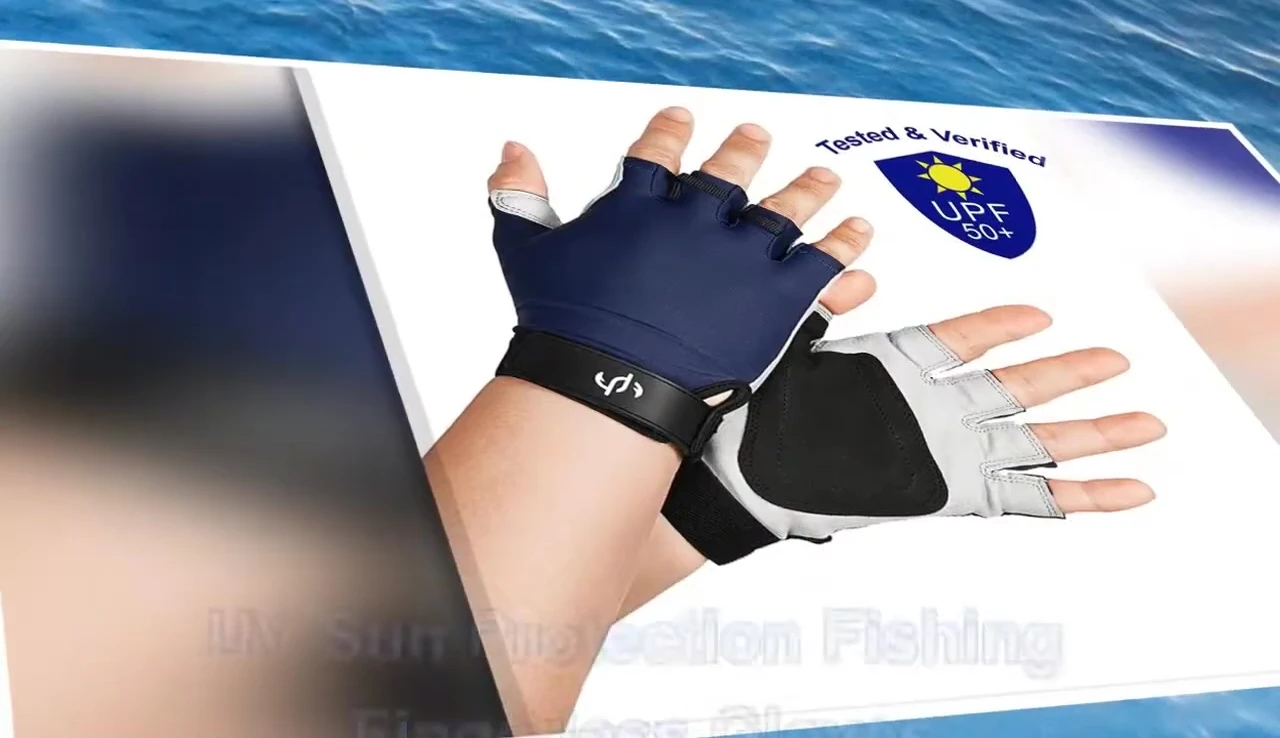 The fingerless fishing gloves shown