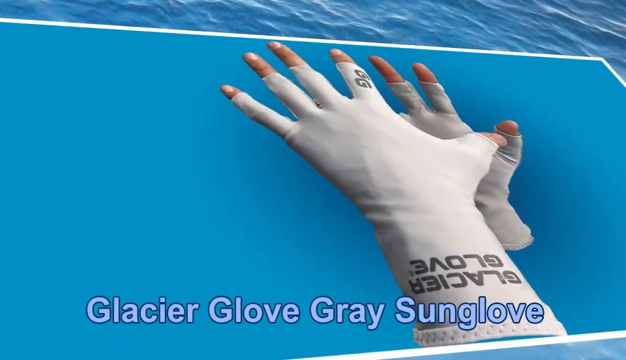 Glacier Glove Gray Sun Glove displayed