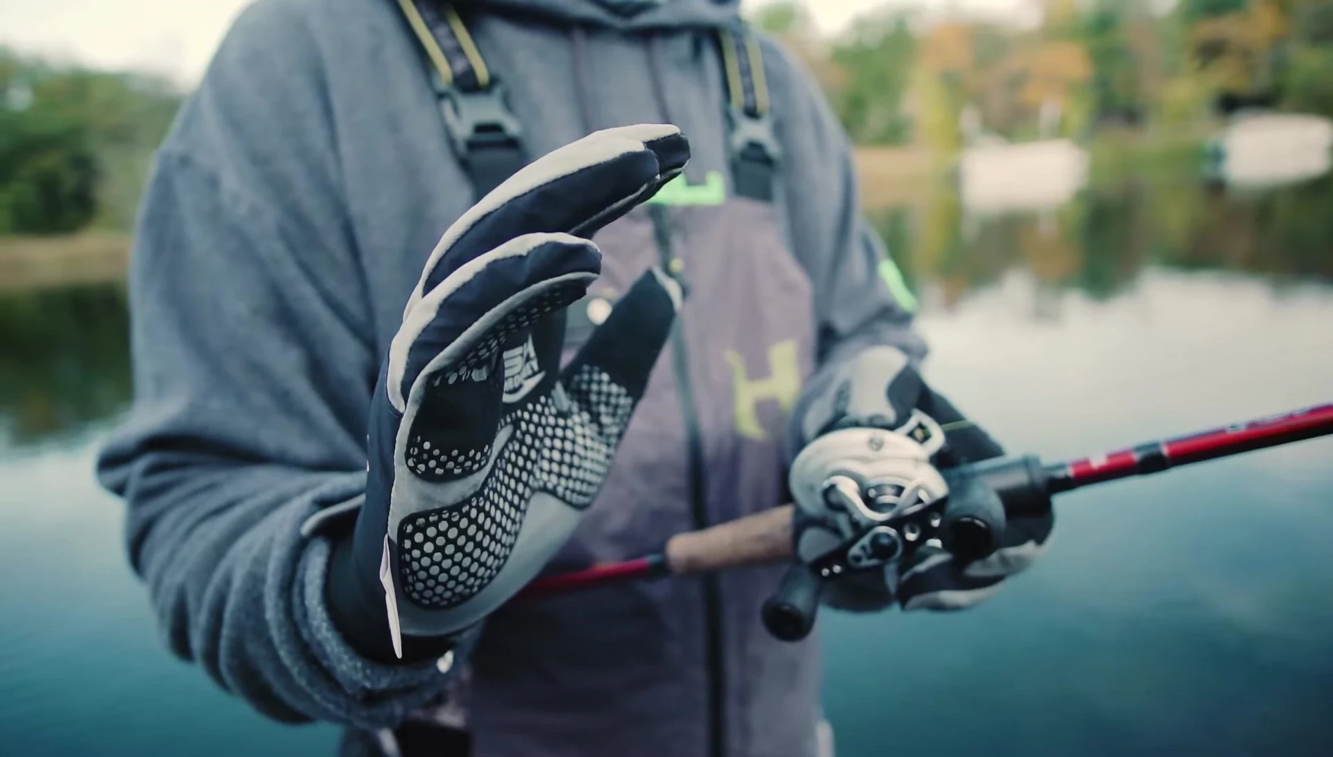 Close-up of Stealth Dry Tech glove's palm