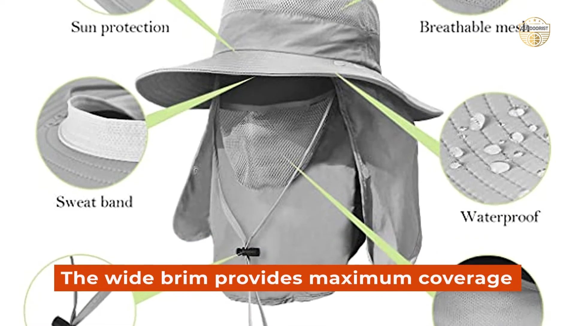 Model showcasing the hat's coverage