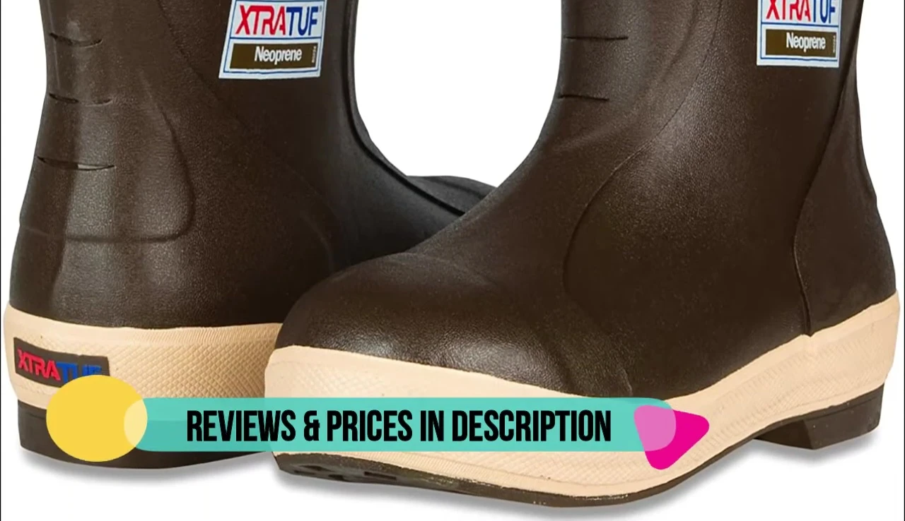 The Rugged Shark boots highlighting the waterproof and slip-resistant features.