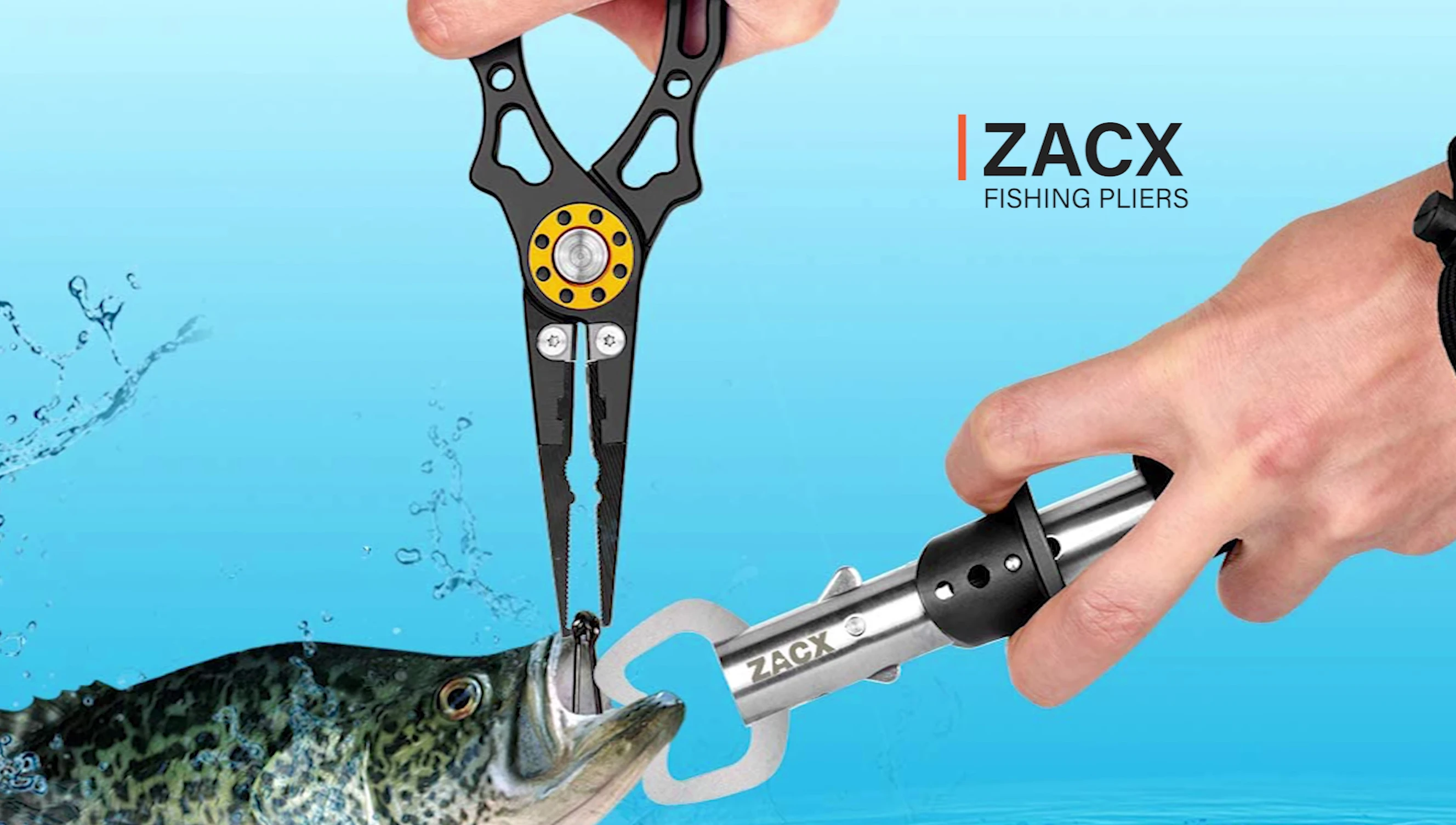 Zacx fishing pliers shown from multiple angles