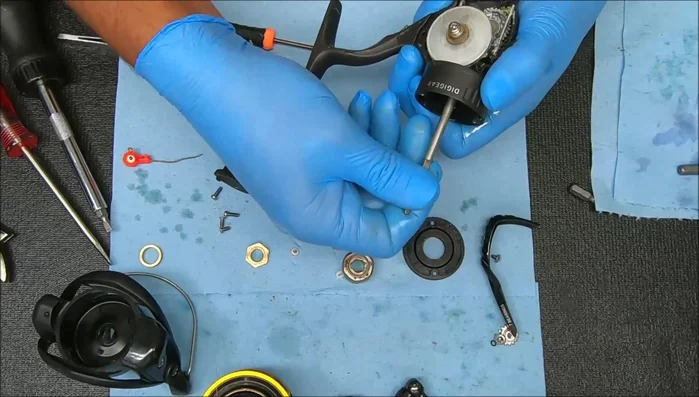 Check all bearings for movement and smoothness. Replace any that are damaged or seized.