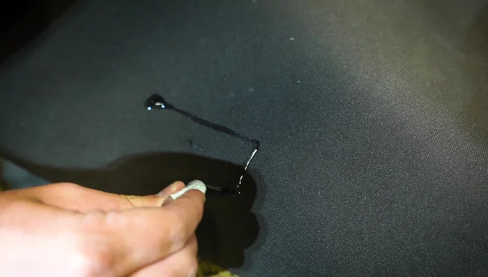 Apply glue to the patch itself.