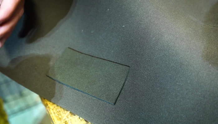 Place the patch over the cut and press down firmly. Place something heavy on top for about three hours.