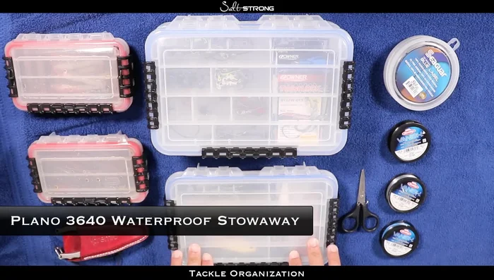 Utilize a gallon ziplock bag for soft plastics and leader line.