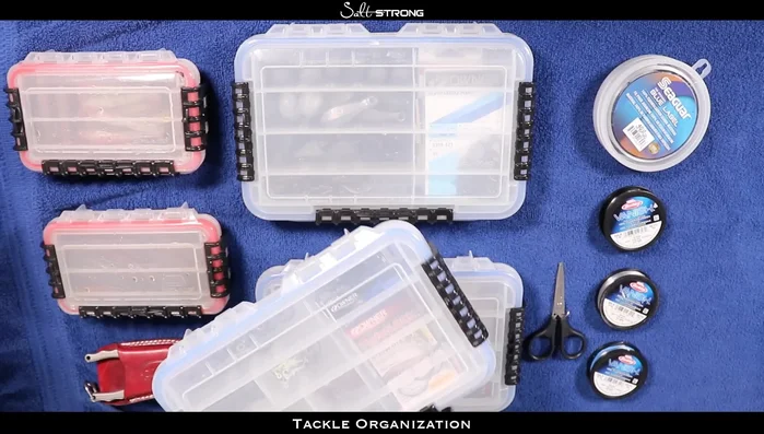 Utilize a gallon ziplock bag for soft plastics and leader line.