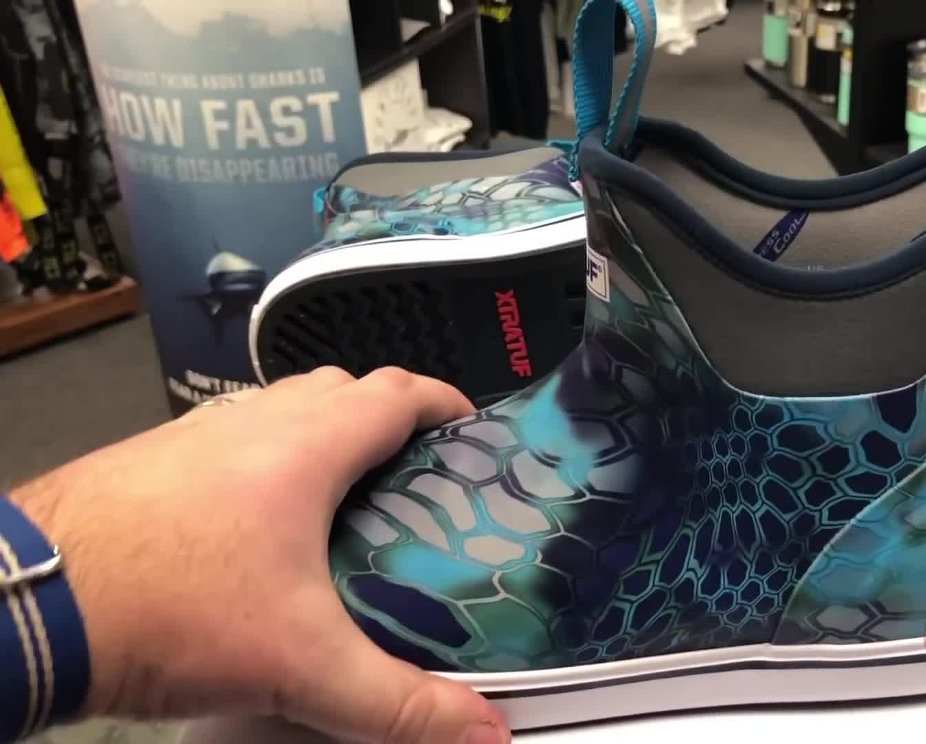 Close-up of the boots showcasing the slip-on design.