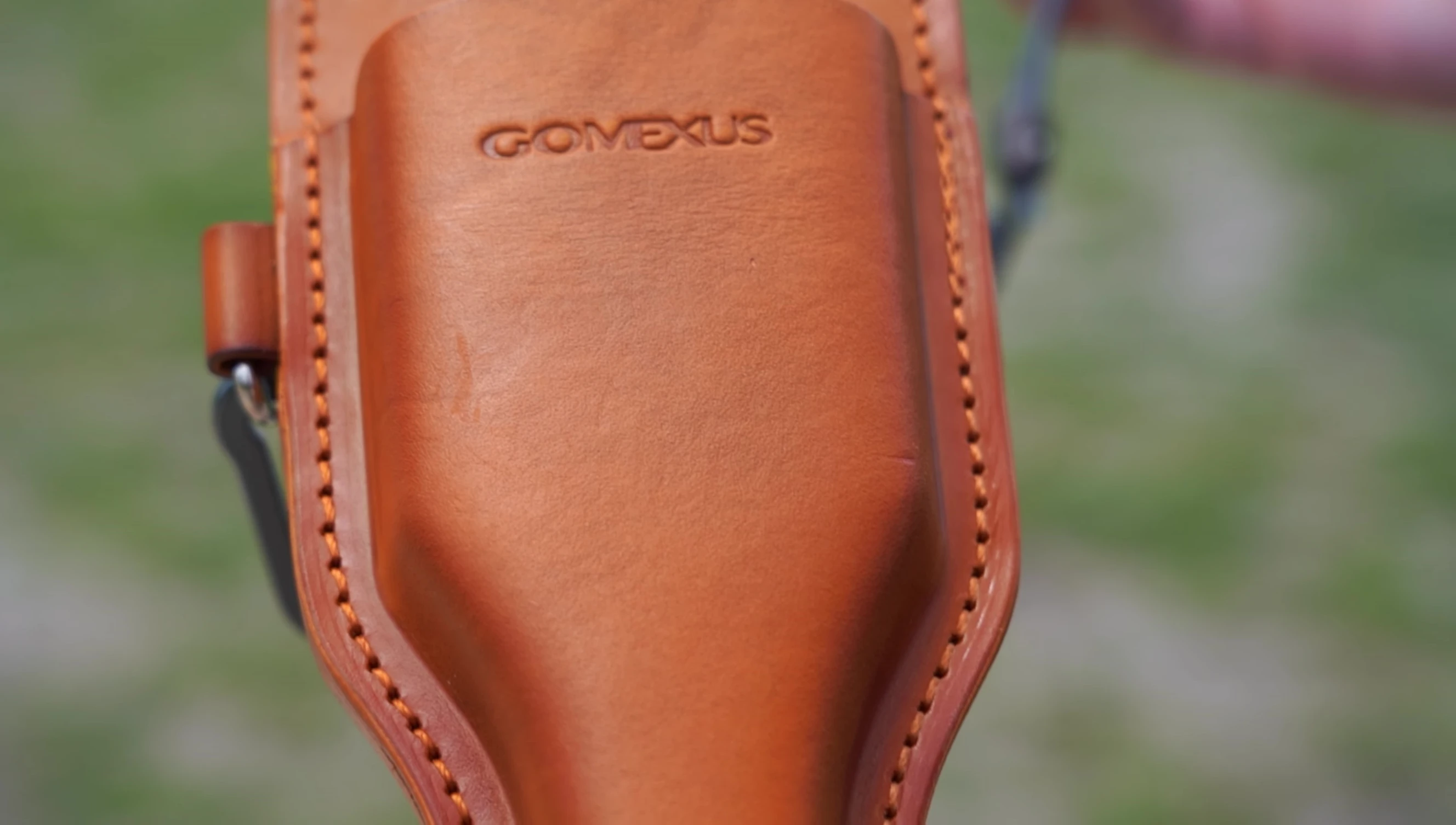 The high-quality leather sheath.