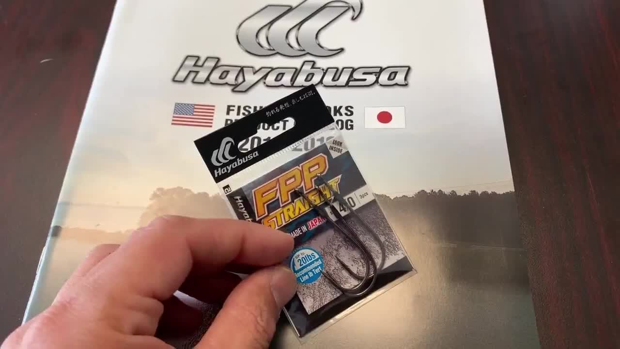 The angler holding the Hayabusa FPP Straight hook