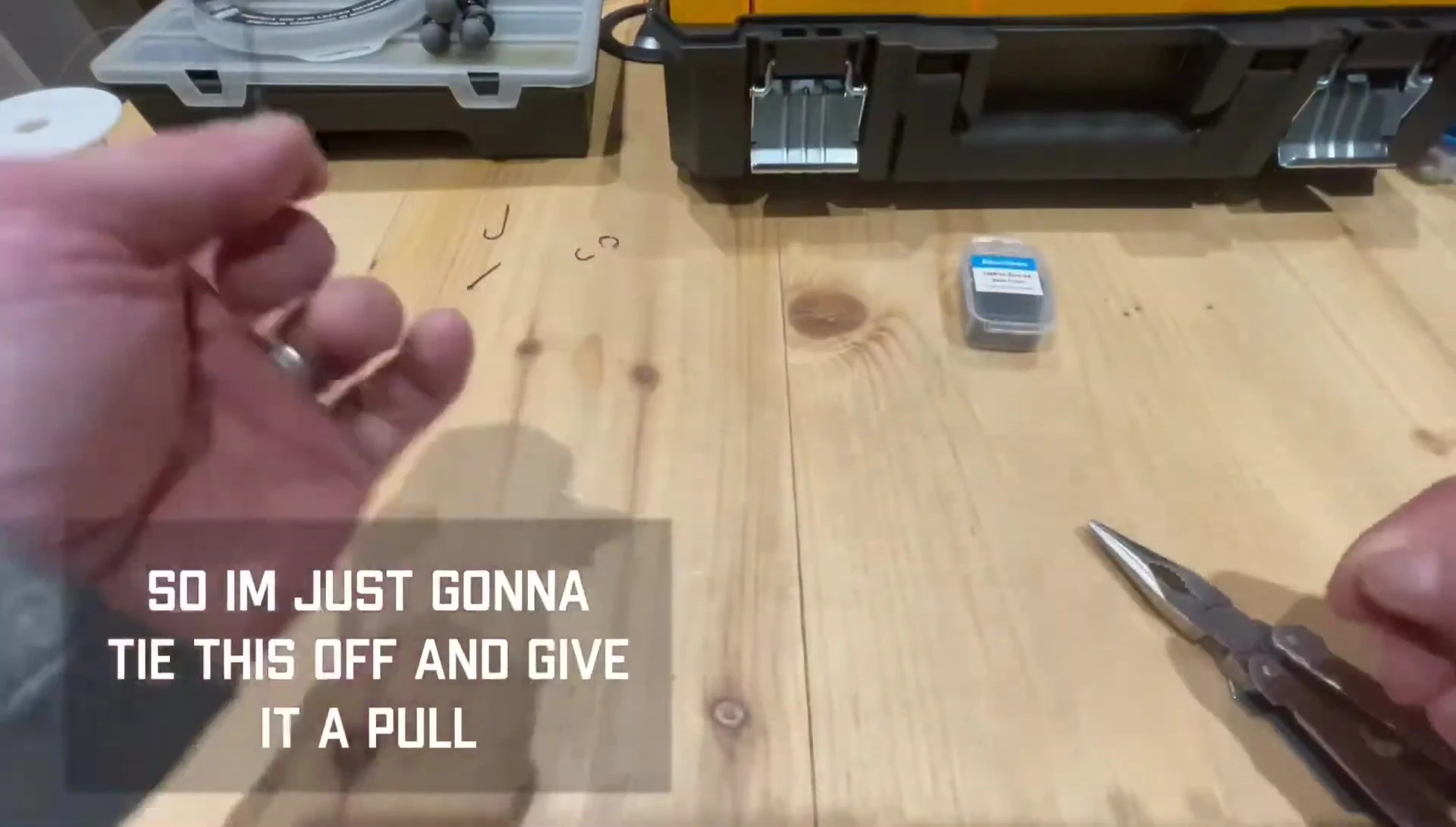 The setup for the pull test.
