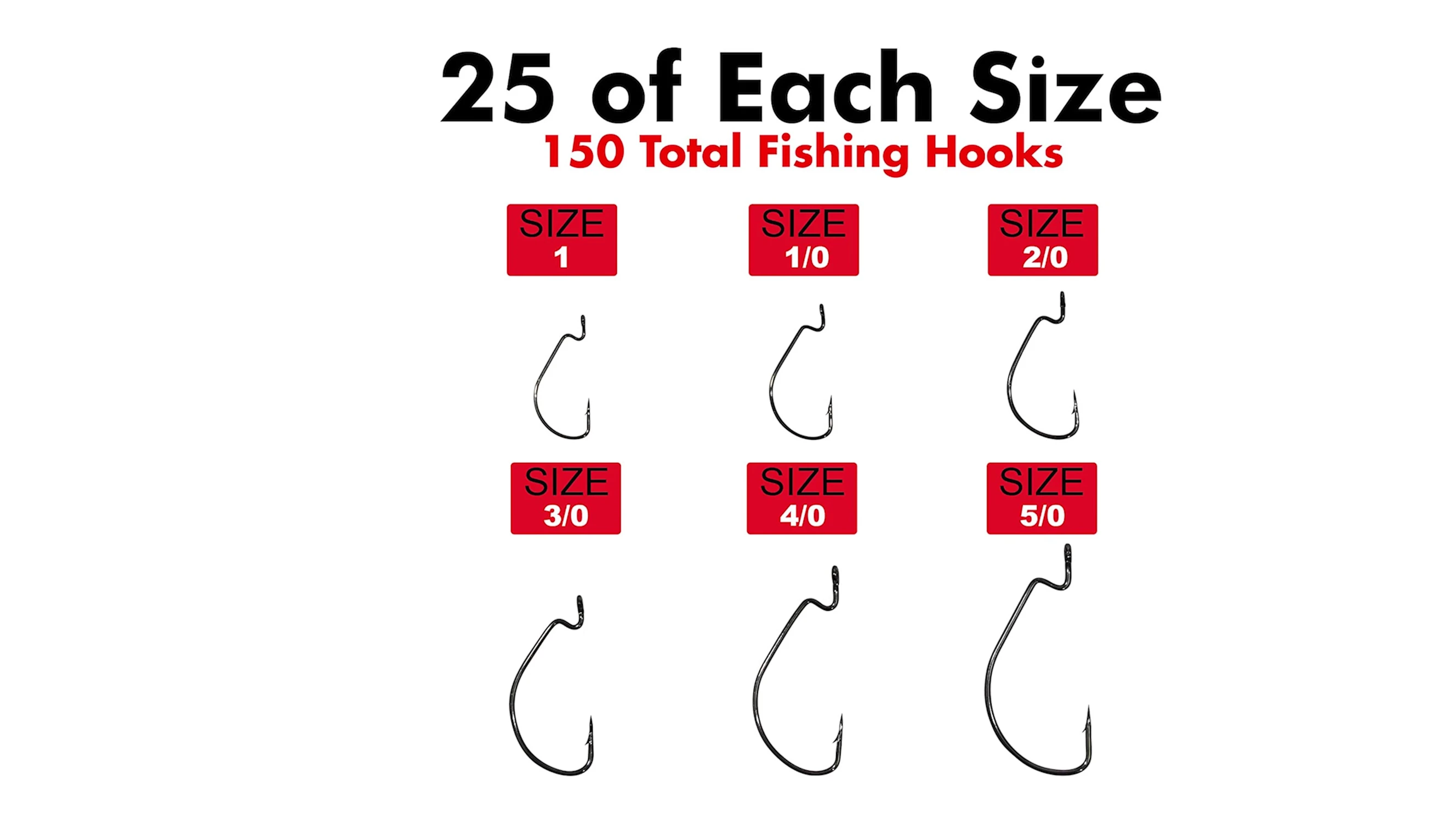 Close-up shot highlighting the different hook sizes included.