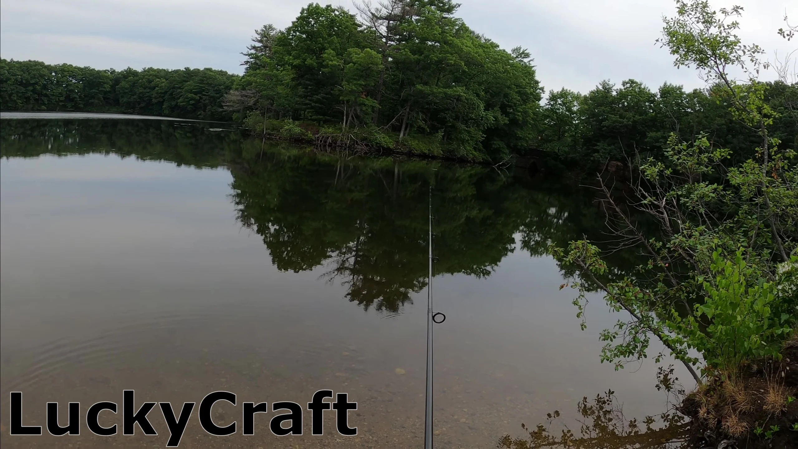 A shot showing the approximate casting distance of both lures, indicating minimal difference.