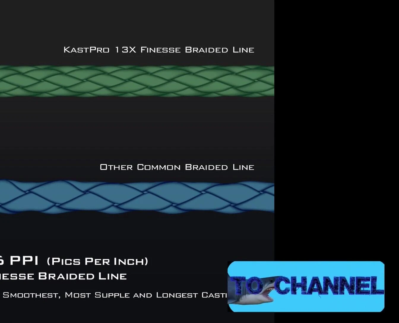 Image showcasing the line's thin diameter compared to a larger diameter line.