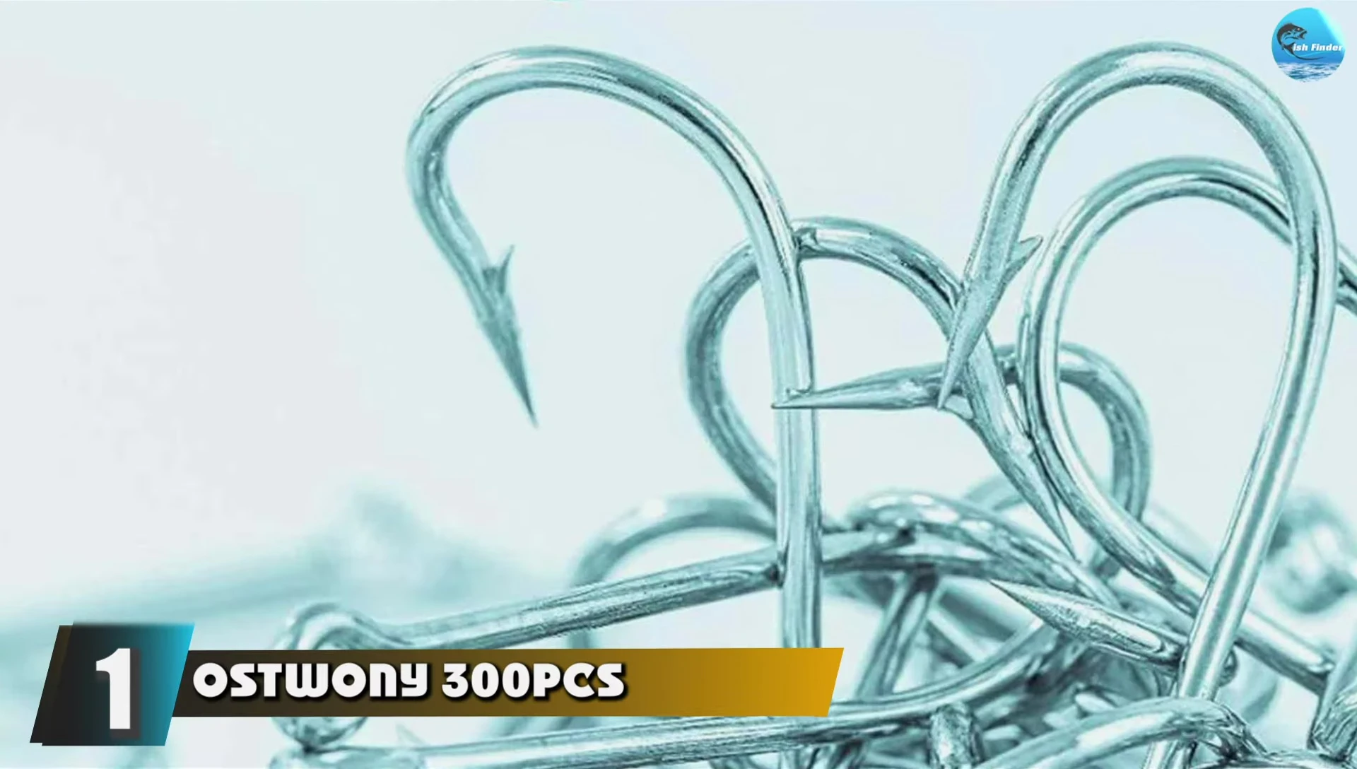 Close-up of the AS1 E300 PCS fishing hook set packaging.