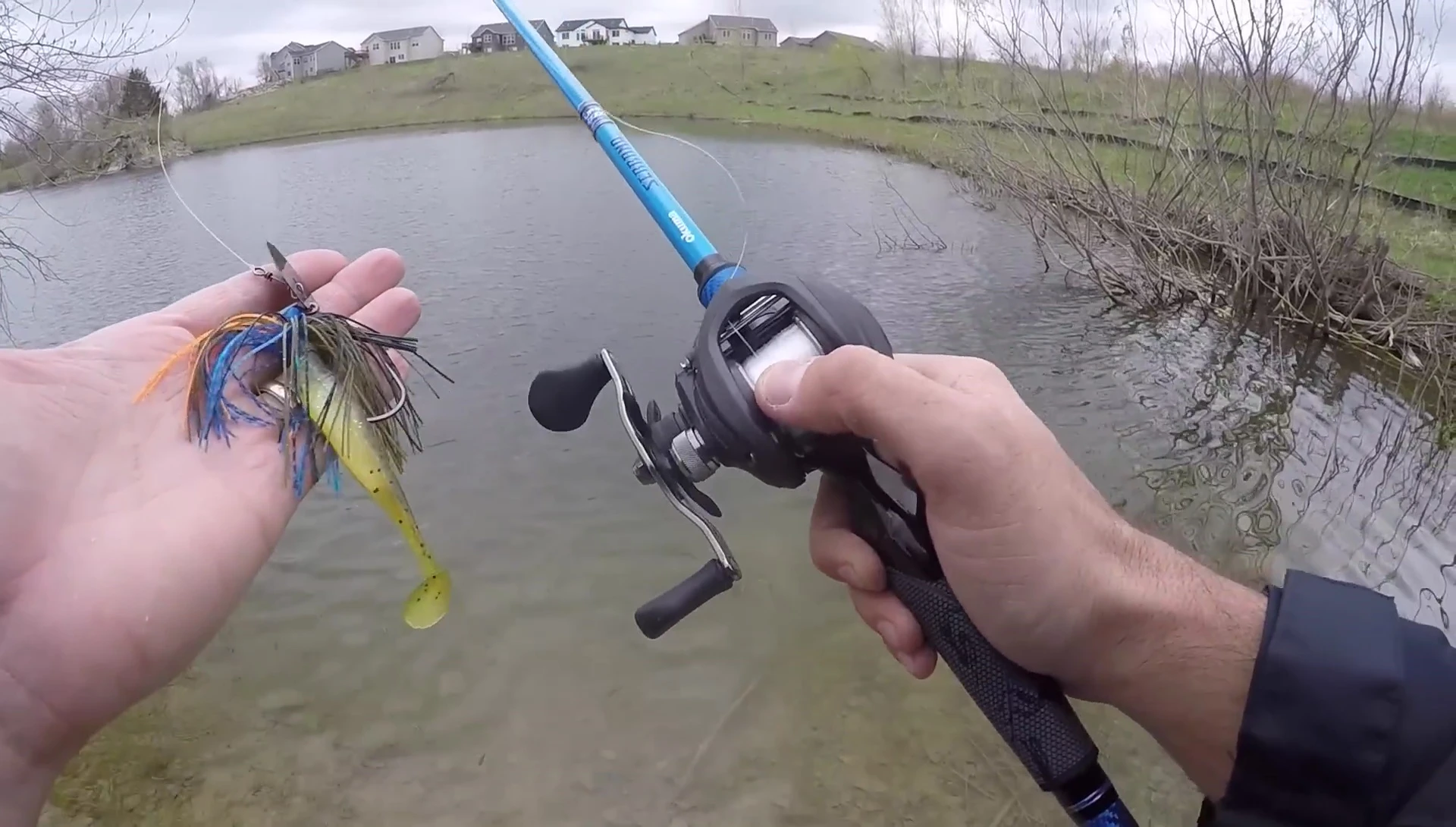 Reel in action during casting