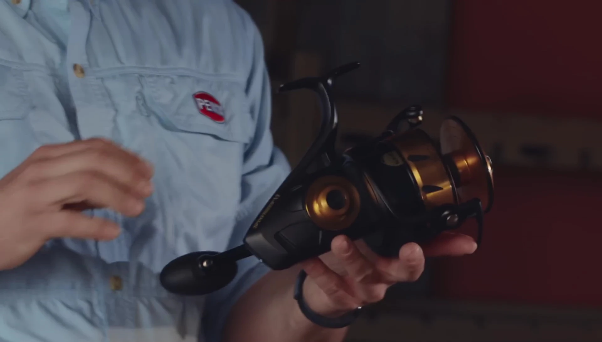Image showcasing the metal body and side plate of the Spinfisher VI