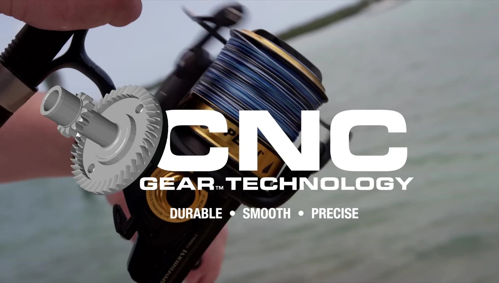 Close-up of the CNC gearing
