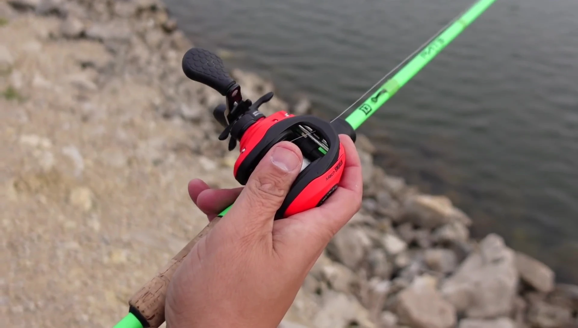 The reel is shown after a year of use.