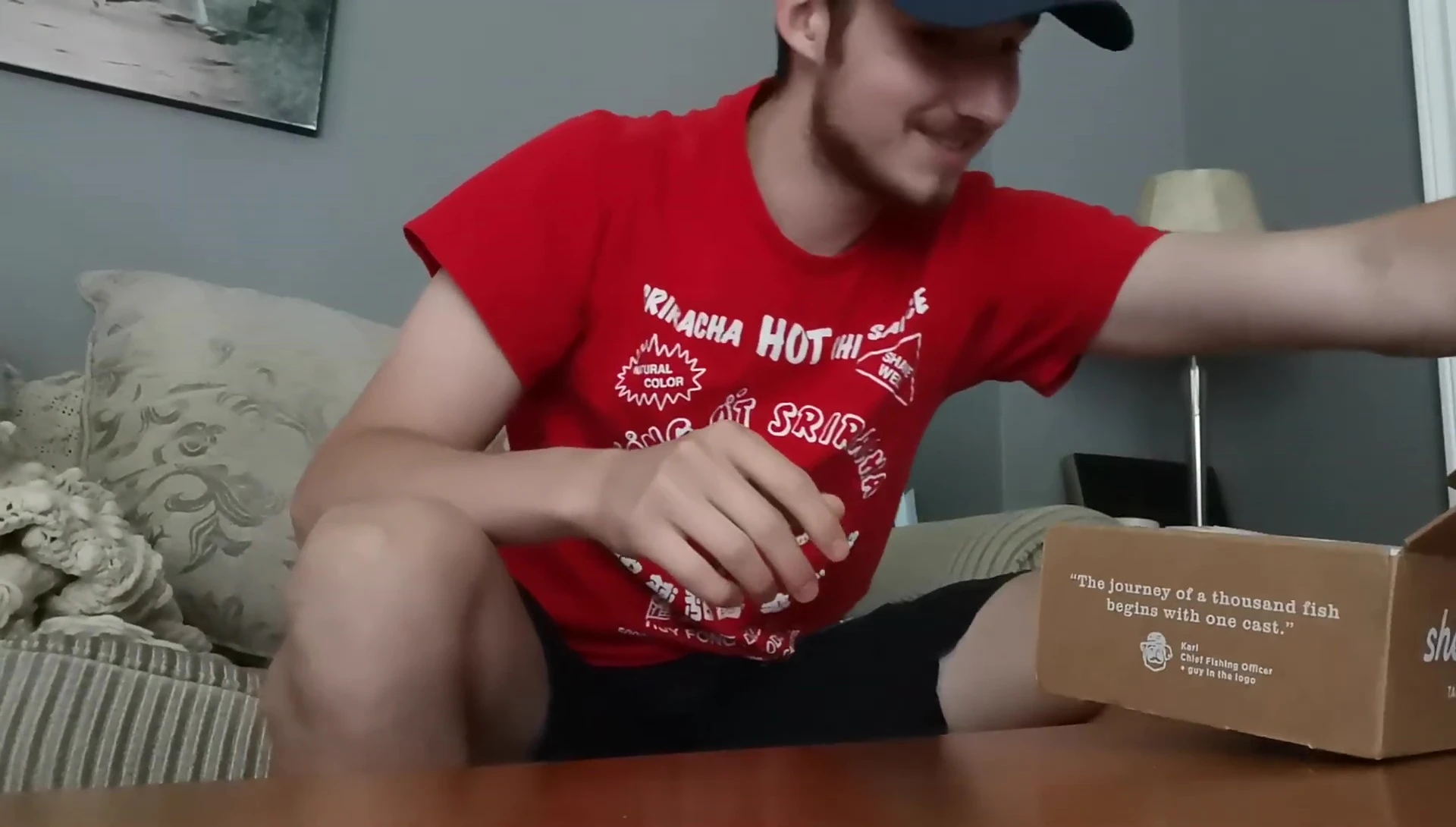 The reel is revealed from the packaging.