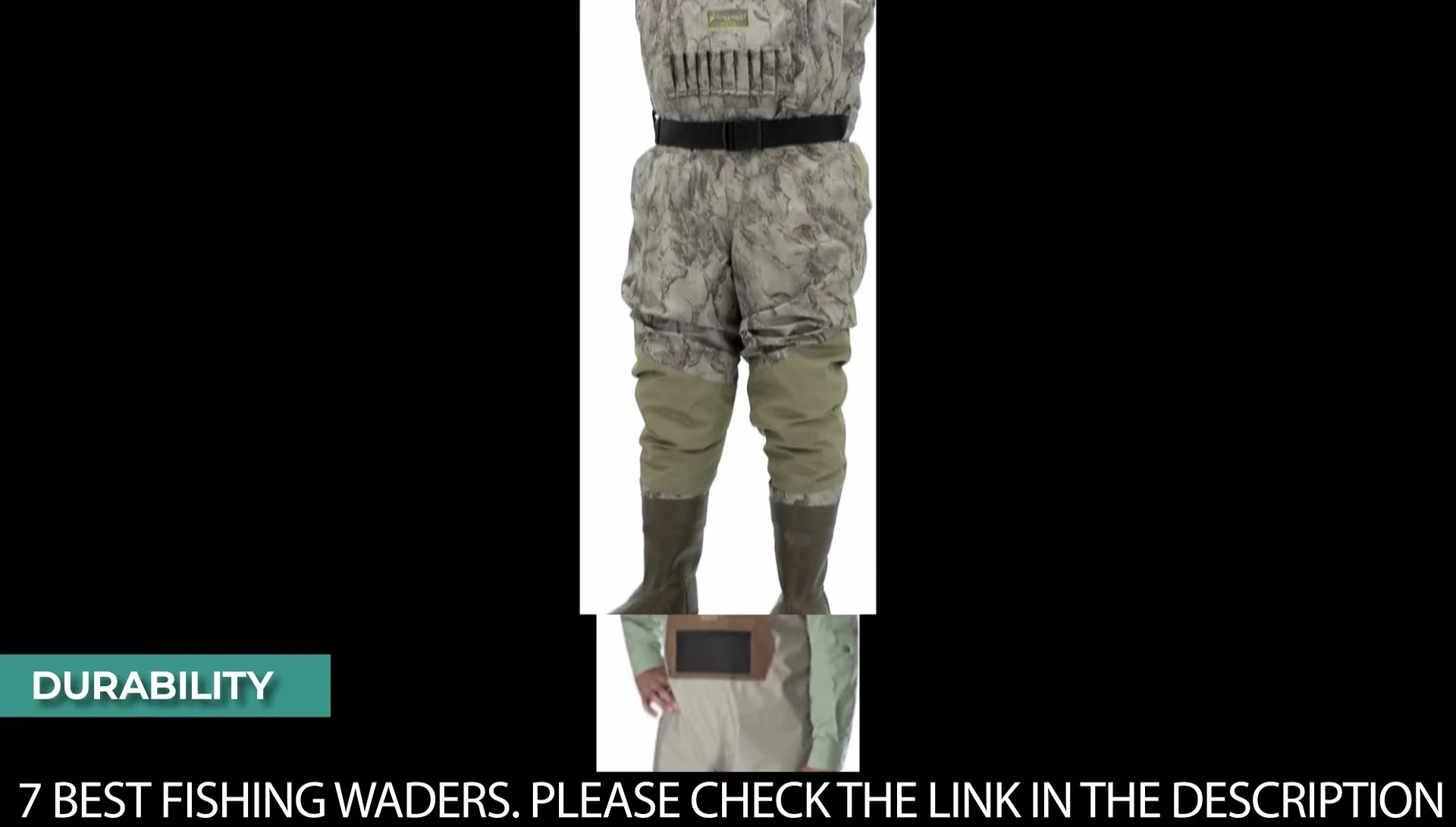 Image emphasizing the durability aspect of wader selection.