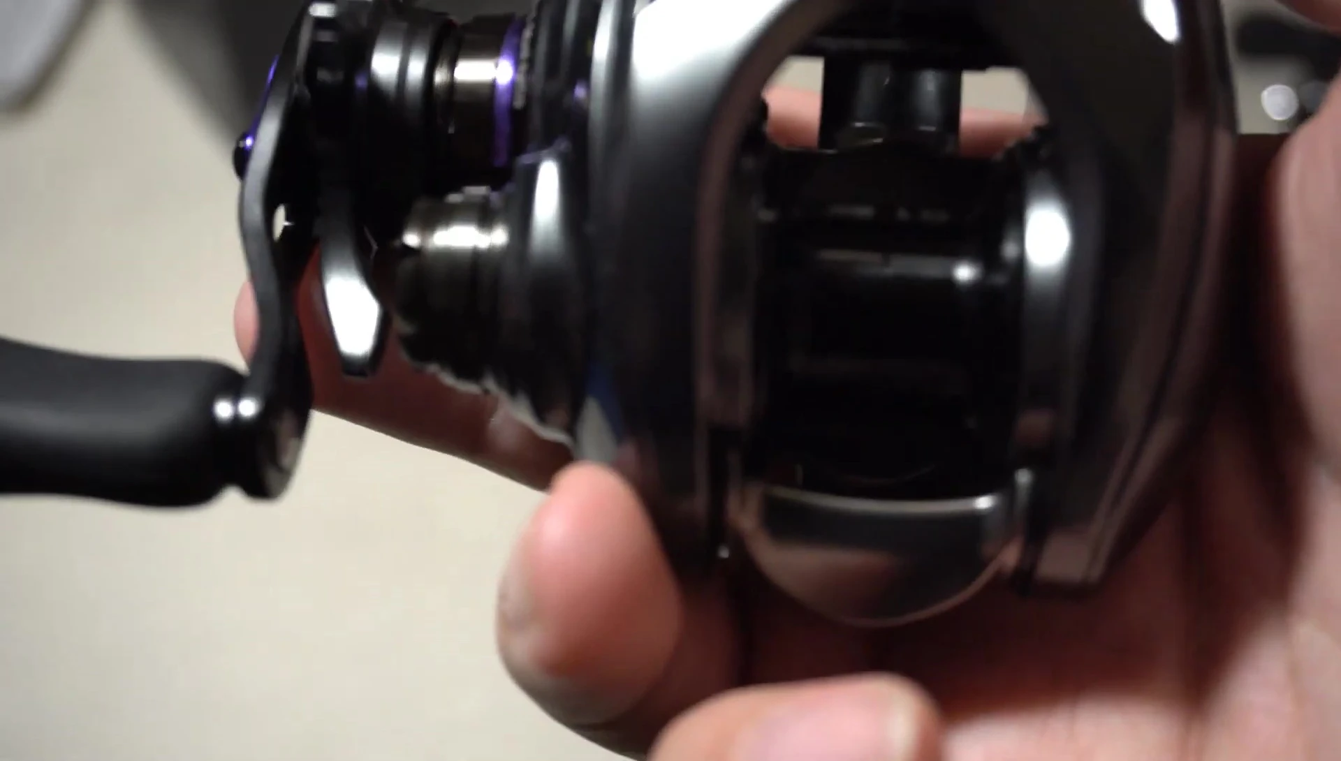 Close-up showcasing the reel's functionality with light lures.