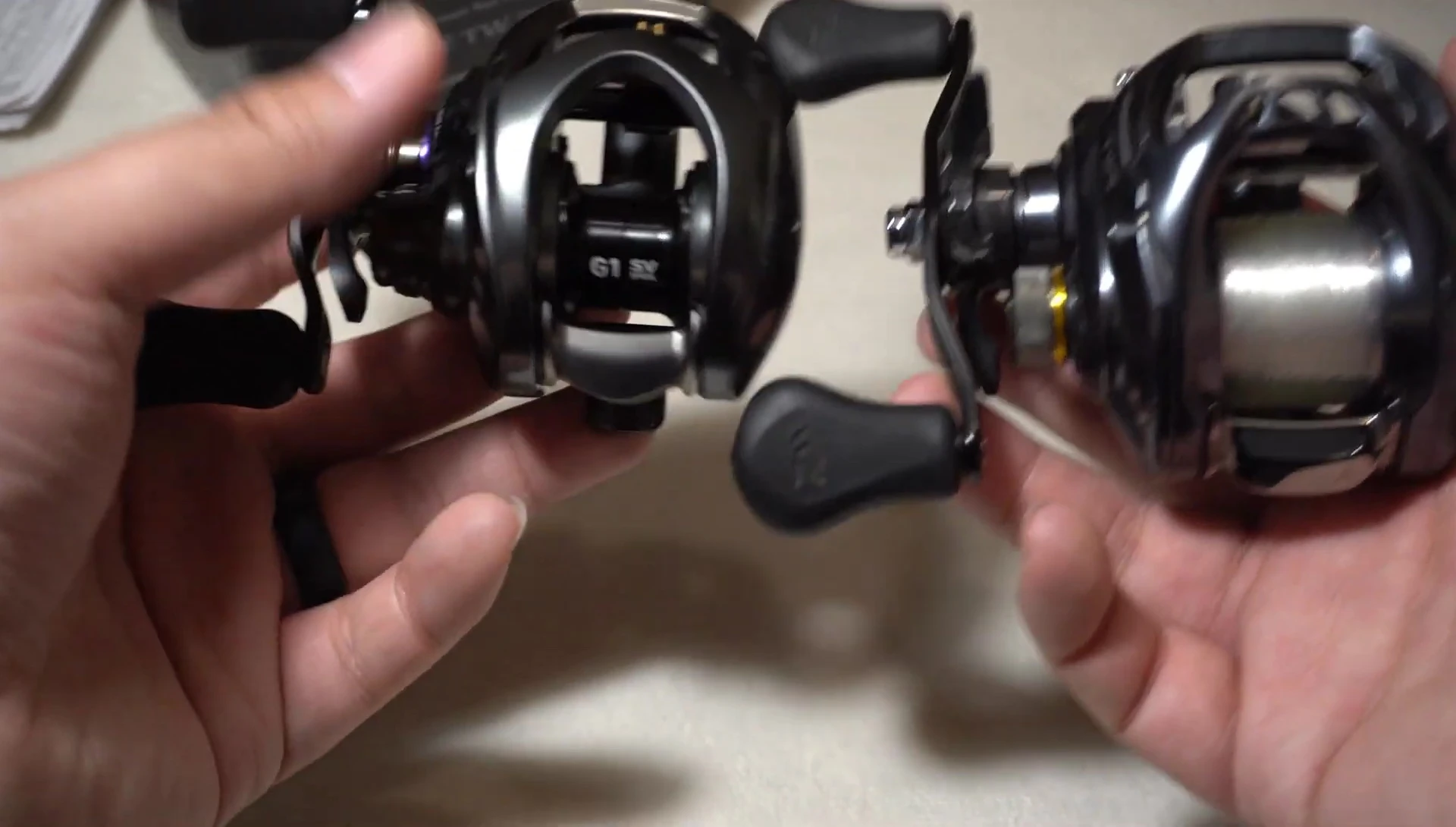 Size comparison between the Steez CT SV and another reel.