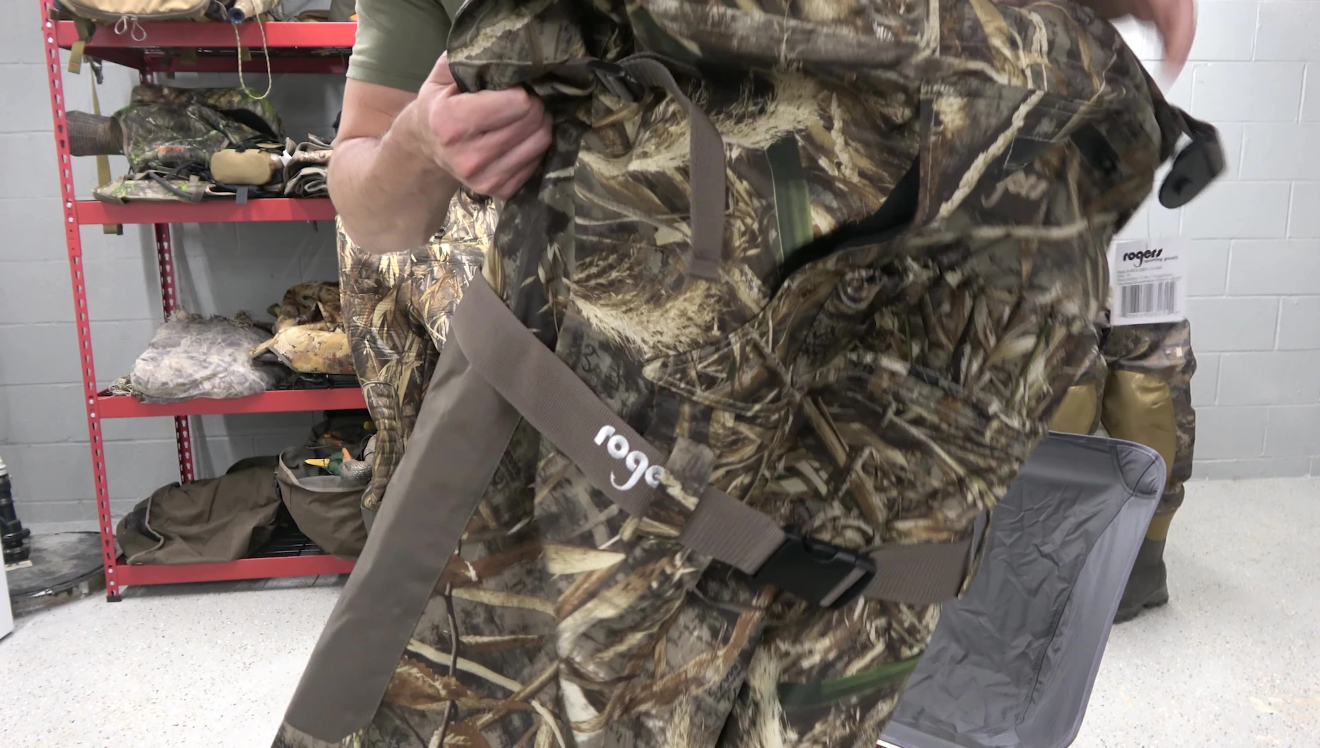 Close-up of the Tuffman wader's zippered liner