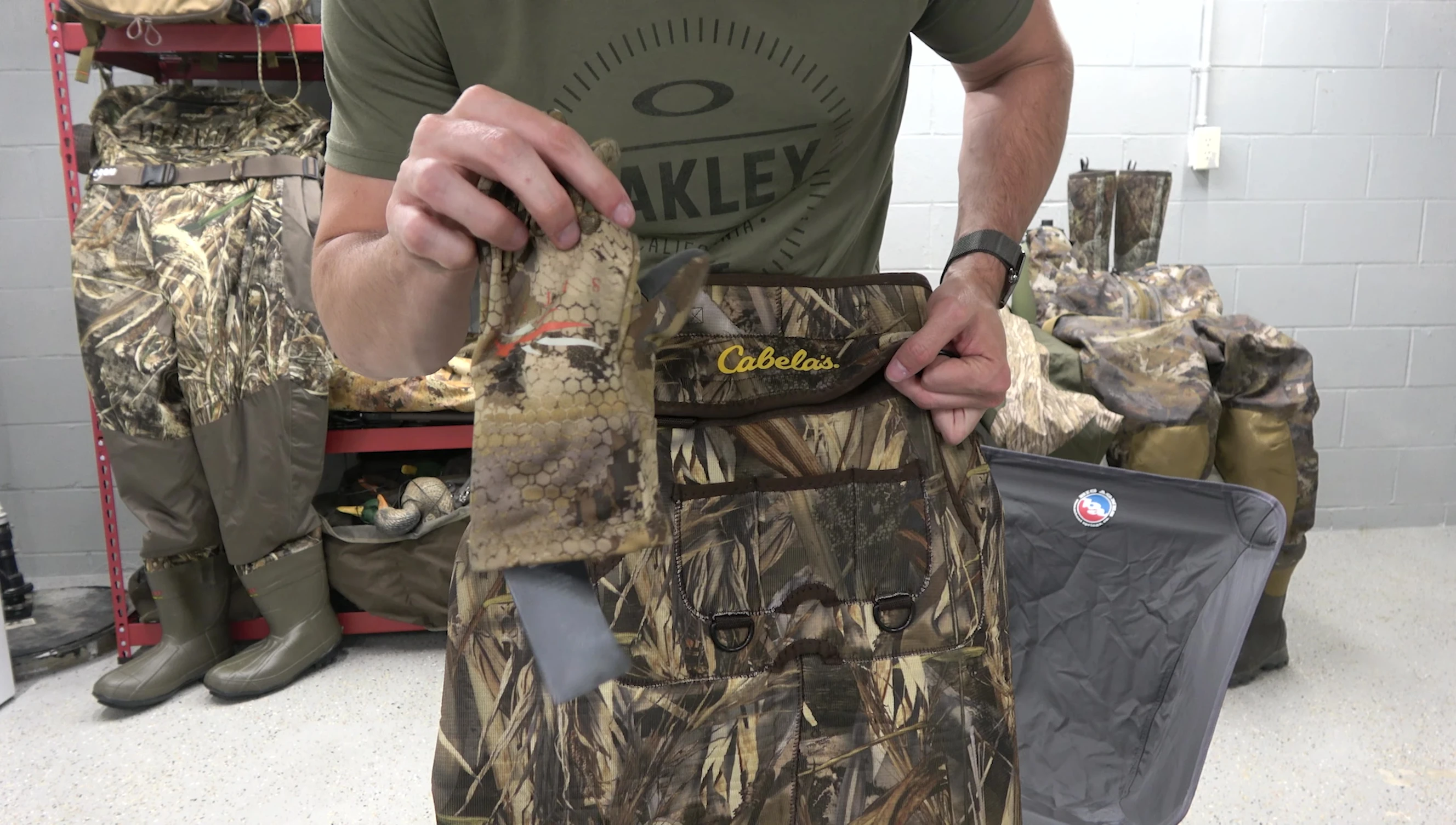 Close up of Cabela's wader's features