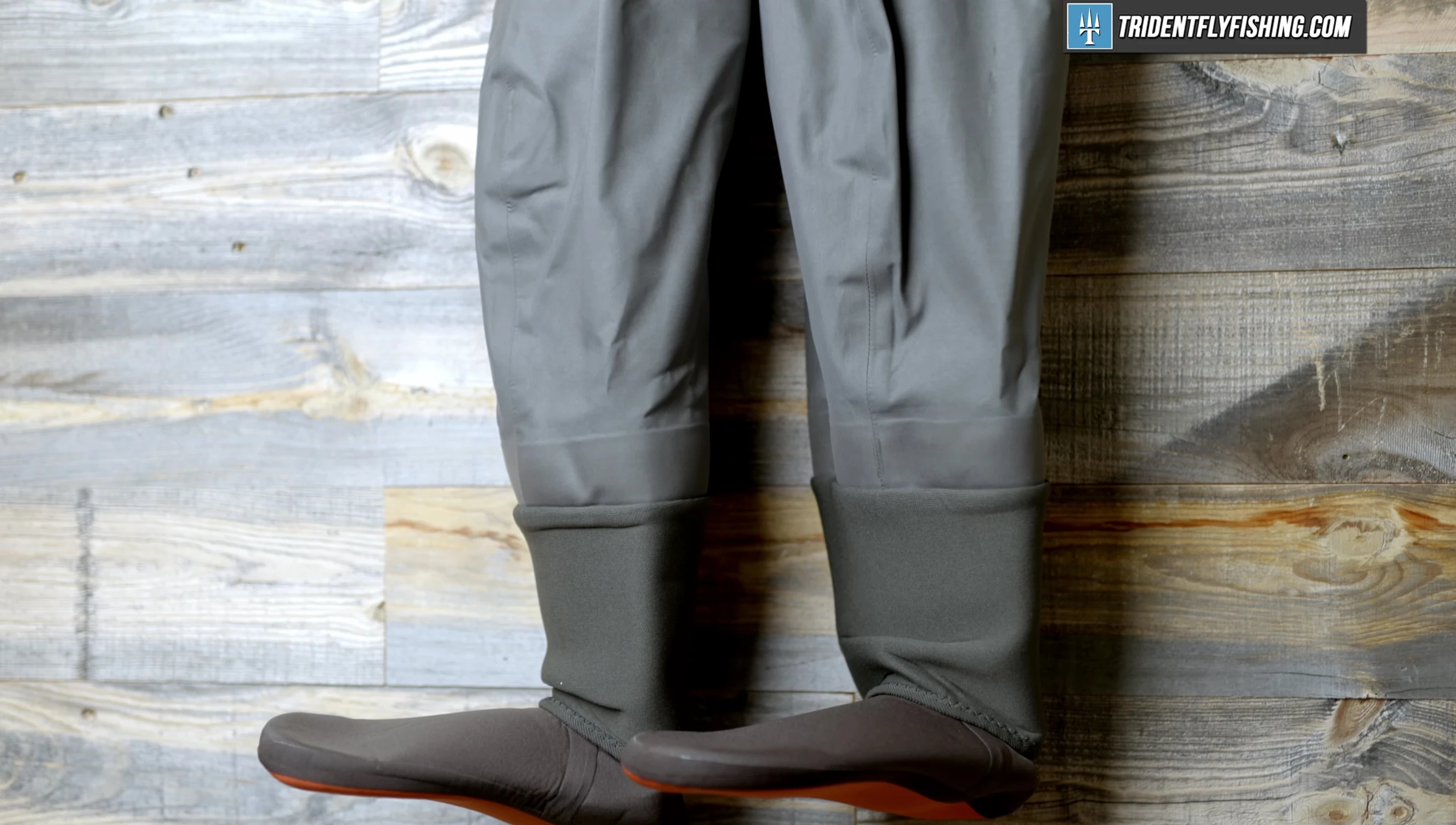 Close-up on stockingfoot waders