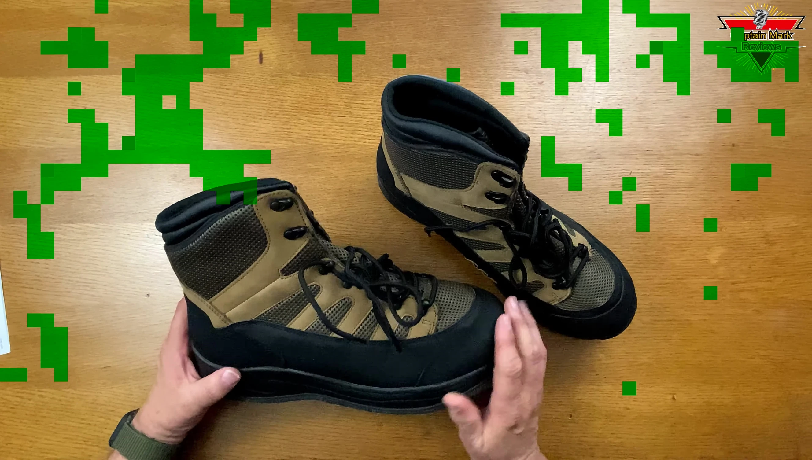 Close up of the boots showing reinforced areas