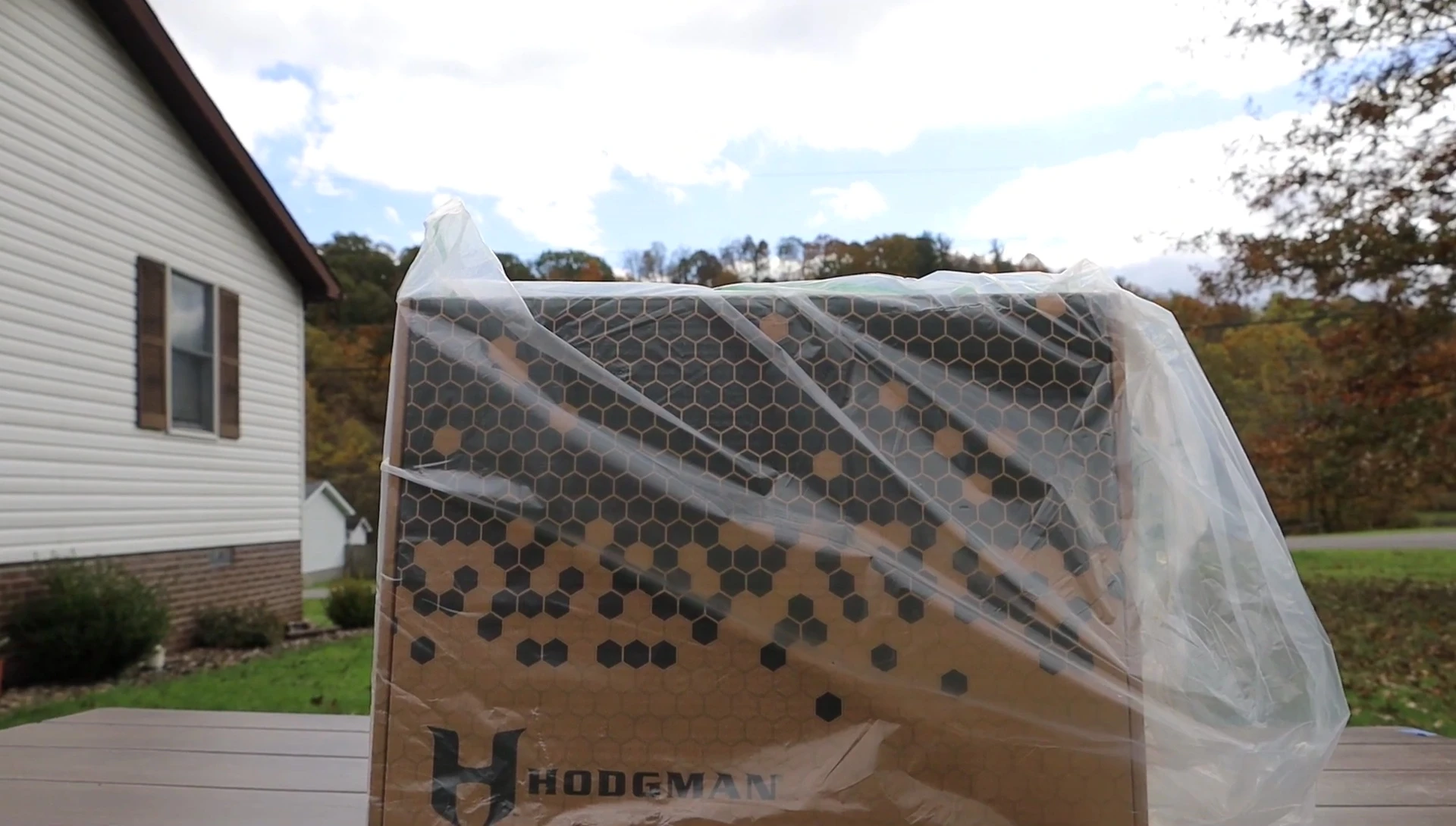 Close-up of the waders inside the bag.
