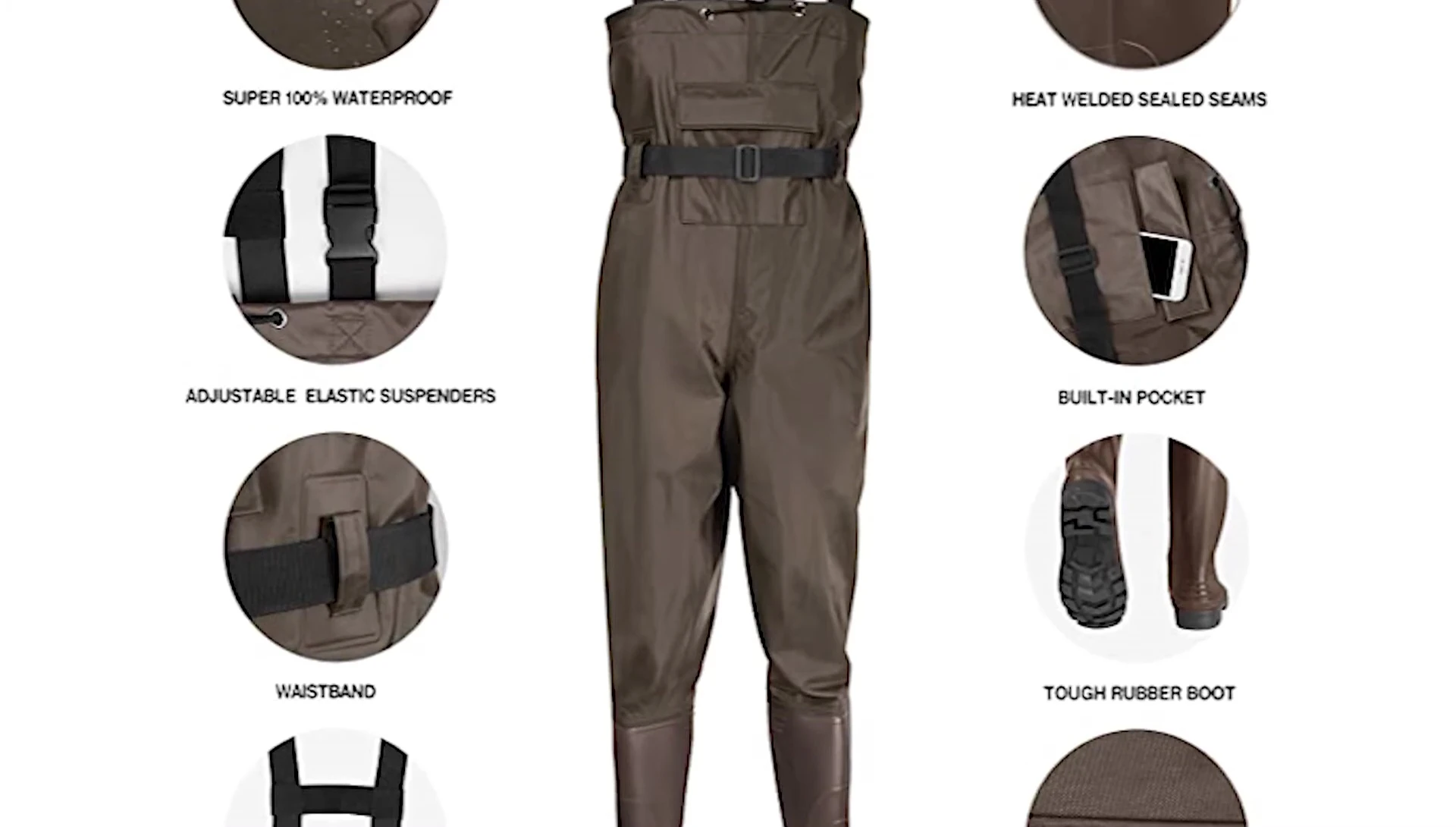 The wader being checked for waterproofness