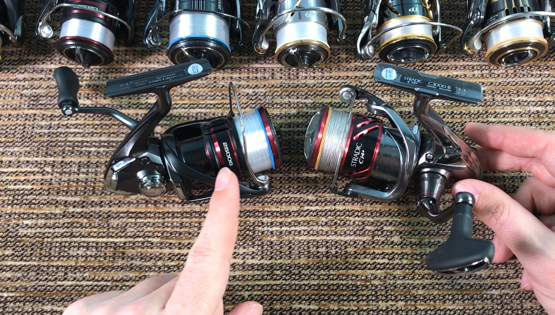 Comparison of reel sizes 2500 and 2000.